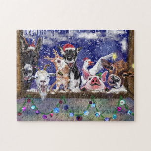 Christmas Puzzle Gift Happy Farm Animal Party