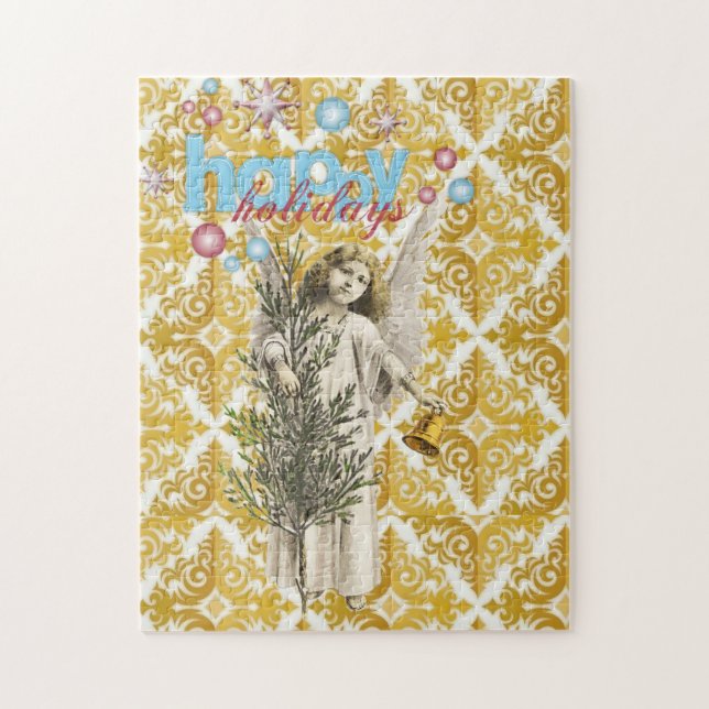 Christmas Puzzle Happy Holidays Angel (Vertical)