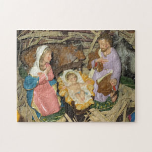 Christmas Puzzle Nativity Vintage Manger Creche