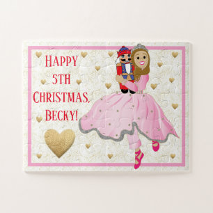 Christmas Puzzle Pink Ballerina Lt Brwn Hair