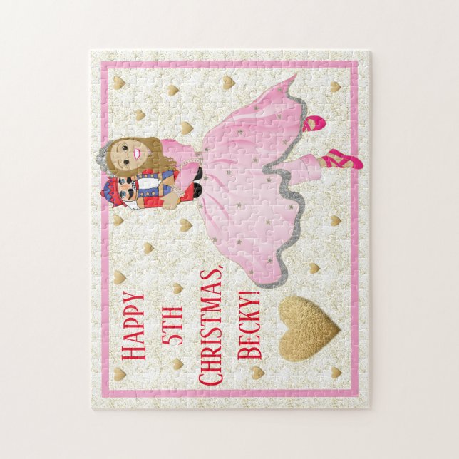Christmas Puzzle Pink Nutcracker Lt Brwn Hair (Vertical)