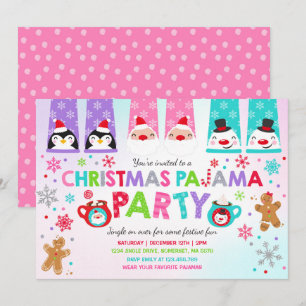 Christmas Pyjamas Party Invitation Holiday Pyjamas