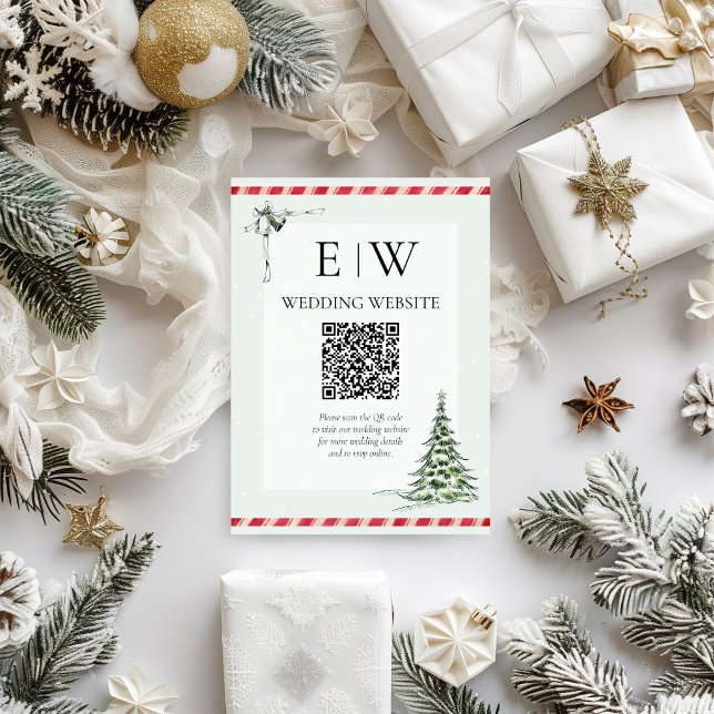 Christmas QR Code Wedding Reception Card (Creator Uploaded)