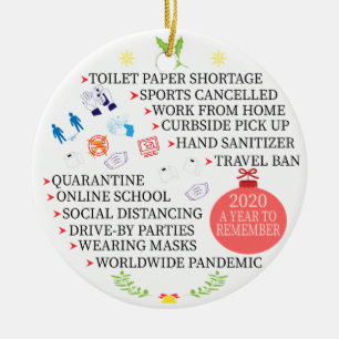 Christmas Quarantine, 2020 a Year to Remember Ceramic Tree Decoration