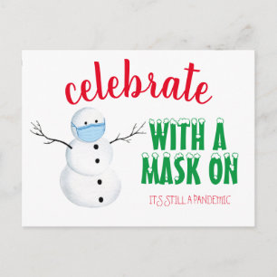 Christmas Quarantine Mask Holiday Postcard