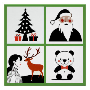 Christmas Quartet Glossy Poster