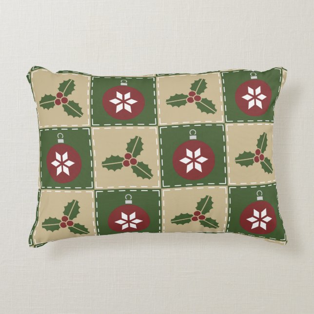 Christmas Quilt Accent Pillow (Front)