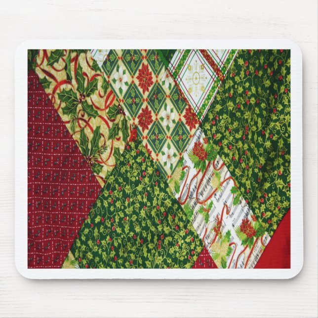 Christmas Quilt Background Mouse Mat (Front)