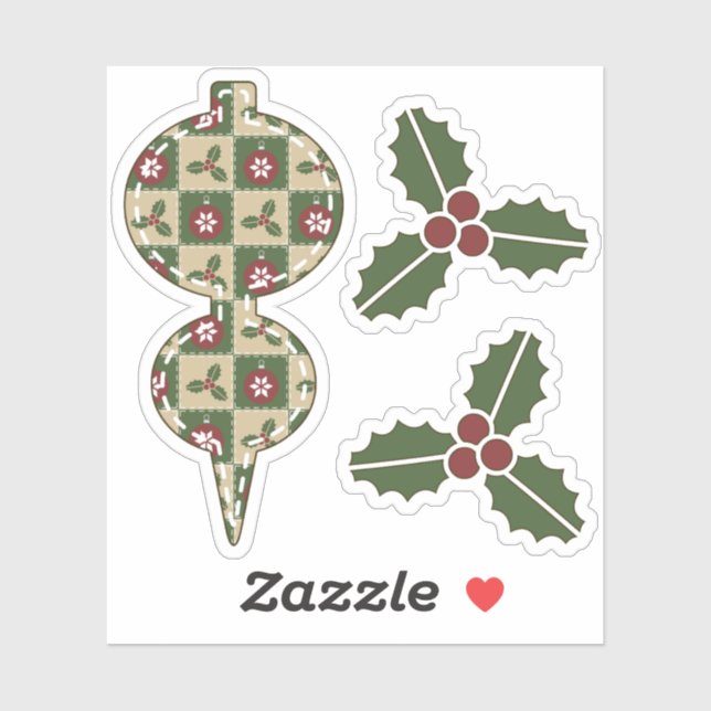 Christmas Quilt Contour Sticker (Sheet)