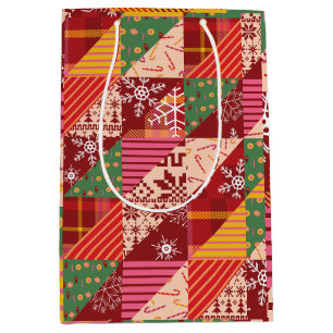 Christmas Quilt Medium Gift Bag