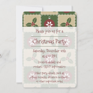 Christmas Quilt Party Invitation