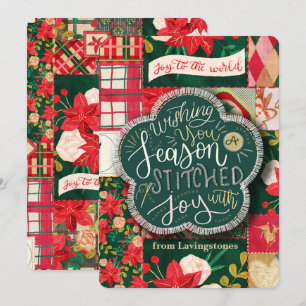 Christmas Quilt Pattern &Stitch Lettering Holiday Card