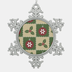 Christmas Quilt Pewter Ornament