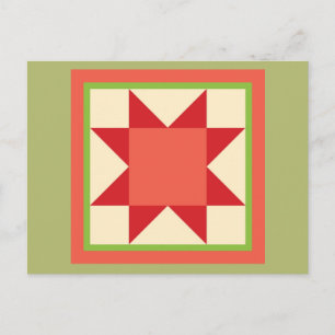 Christmas Quilt Postcard - Sawtooth Star