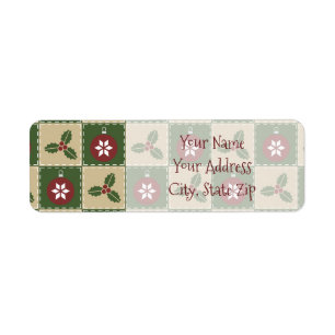 Christmas Quilt Return Address Label