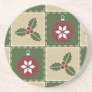Christmas Quilt Sandstone Coaster