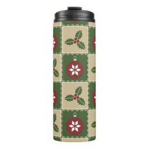Christmas Quilt Thermal Tumbler