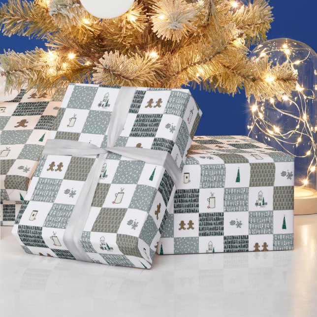 Christmas Quilt Wrapping Paper (Holidays)