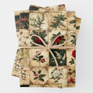 Christmas Quilt Wrapping Paper Sheet