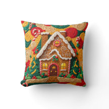 Christmas Quilted Look Gingerbread House