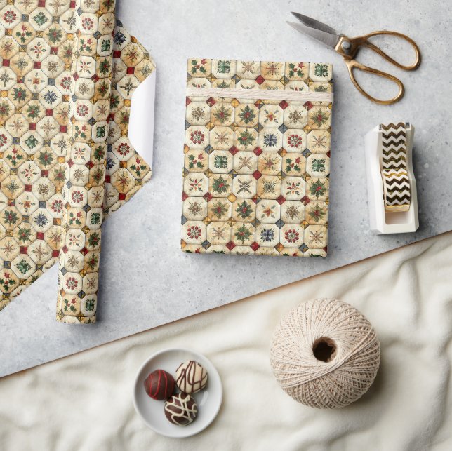 Christmas Quilted Pattern Wrapping Paper (Crafts)