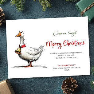 Christmas Quirky Goose Playful Humour Greeting Car Holiday Card