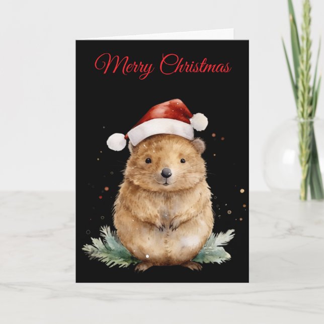 Christmas Quokka  Holiday Card (Front)