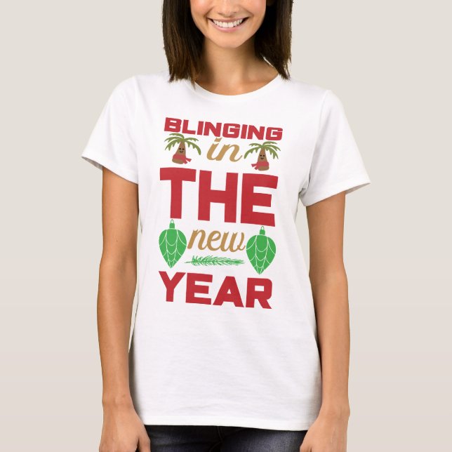 Christmas Quote Design Blinging T-Shirt (Front)