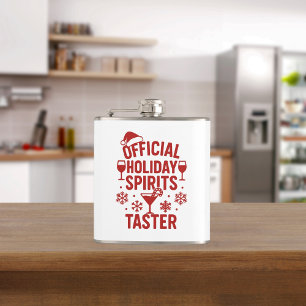 Christmas quote funny party spirits taster hip flask