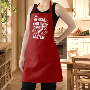 Christmas quote funny party spirits taster red apron