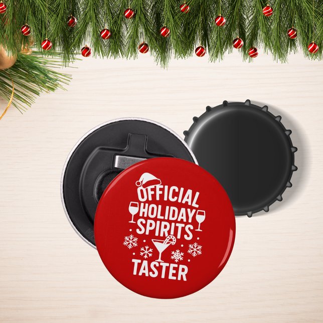Christmas quote funny party spirits taster red bottle opener (Creator Uploaded)