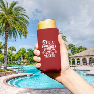 Christmas quote funny party spirits taster red seltzer can cooler
