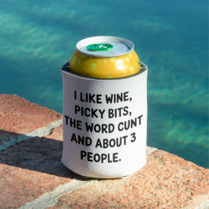 Christmas Quote I Like Wine Rude Festive Sarcastic Can Cooler
