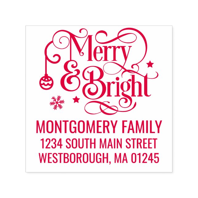 Christmas Quote Joy to the World Monogram Name Self-inking Stamp (Design)