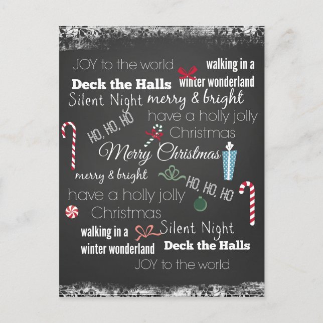 Christmas Quote Typography Holiday Postcard (Front)