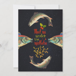 Christmas quote with fish in space holiday card