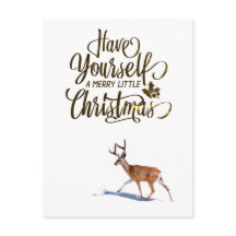 Christmas quote with reindeer retro design