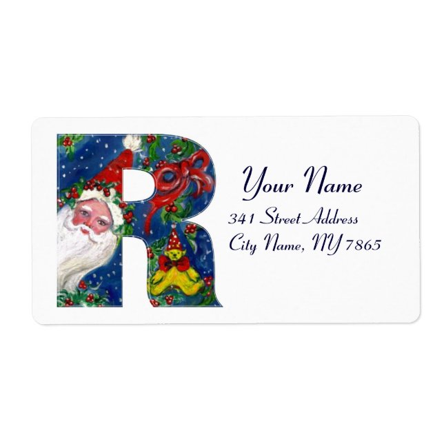 CHRISTMAS R LETTER / SANTA CLAUS WITH RED RIBBON (Front)