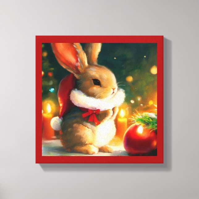 Christmas Rabbit 1 Canvas Print (Front)