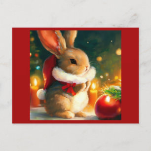 Christmas Rabbit 1 Holiday Postcard