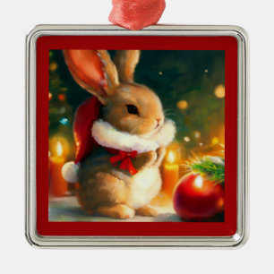 Christmas Rabbit 1 Metal Tree Decoration