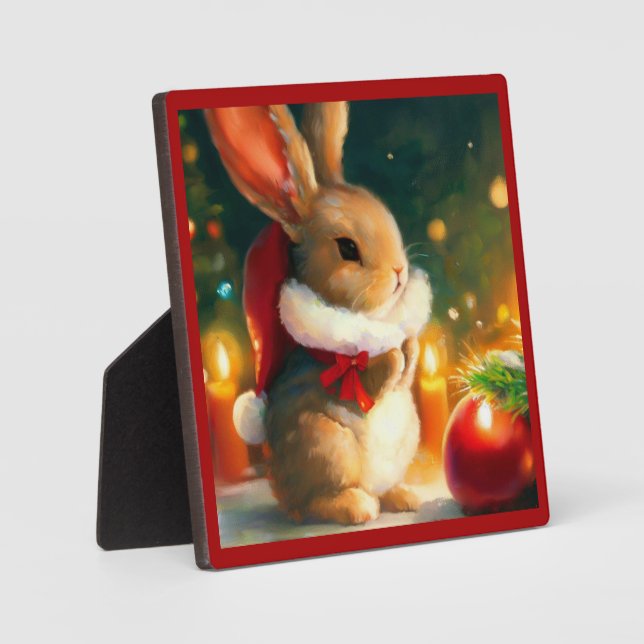 Christmas Rabbit 1 Plaque (Front)