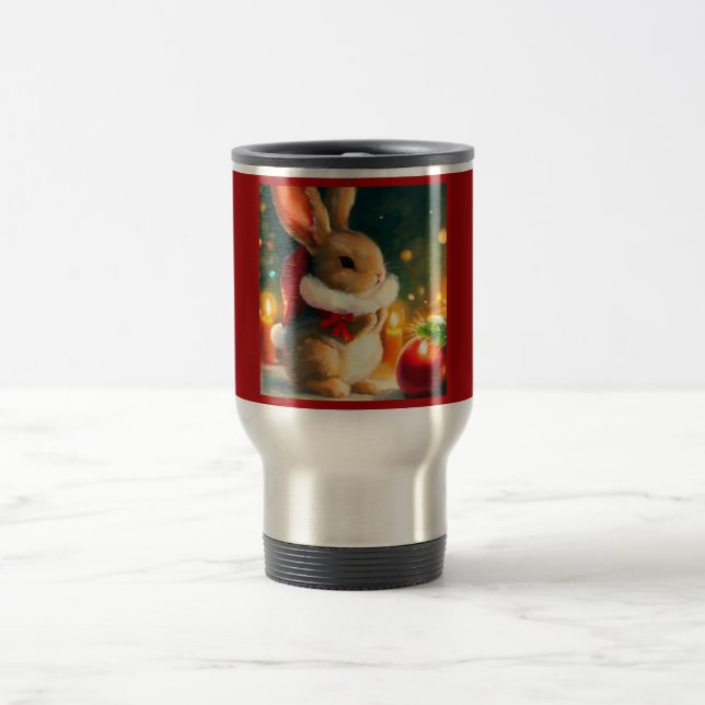 Christmas Rabbit 1 Travel Mug (Center)