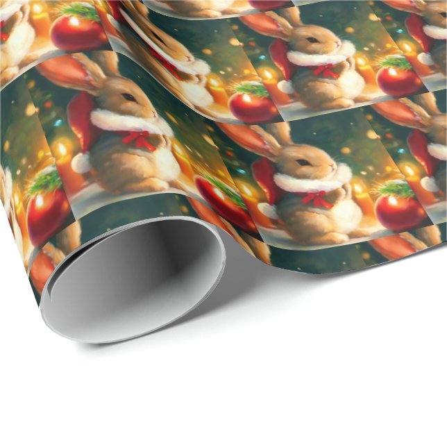 Christmas Rabbit 1 Wrapping Paper (Roll Corner)