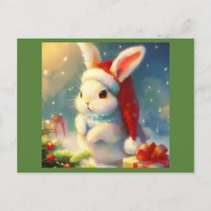 Christmas Rabbit 2 Holiday Postcard