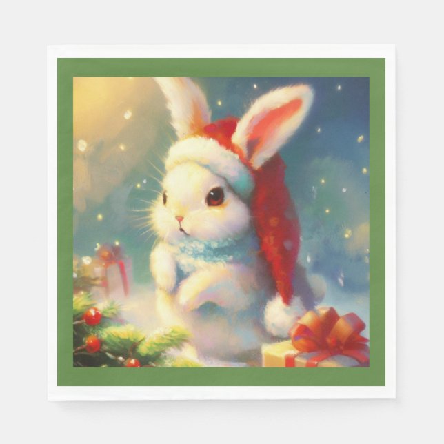 Christmas Rabbit 2 Napkin (Front)