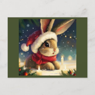 Christmas Rabbit 4 Holiday Postcard