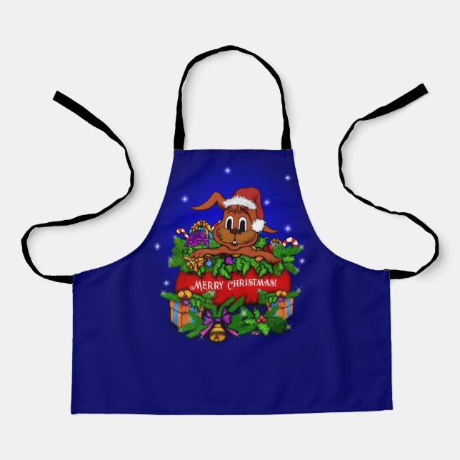 Christmas Rabbit Apron (Front)