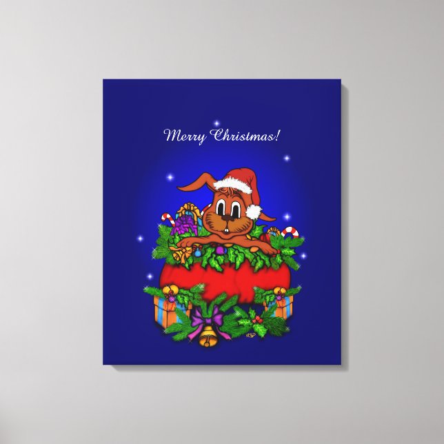 Christmas Rabbit Canvas Print (Front)