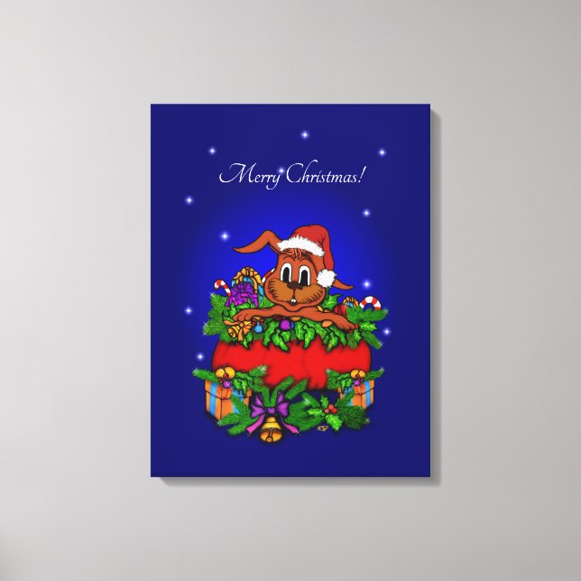 Christmas Rabbit Canvas Print (Front)